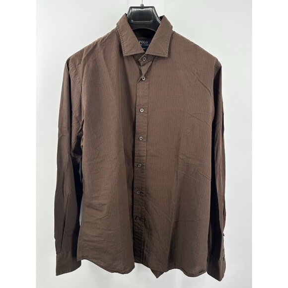 Polo Ralph Lauren Burgundy & Green Button Down Slim Fit XL shirt (X7) - Picture 1 of 7
